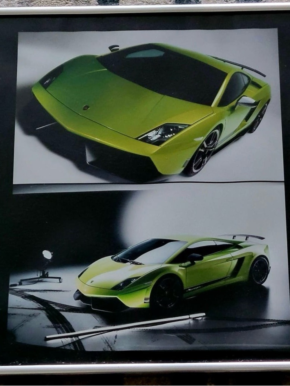 Framed Green Lamborghini Supercar Photography Print - Home Art